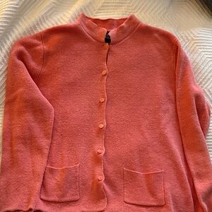 Eileen Fisher Pink Button-Up Cardigan